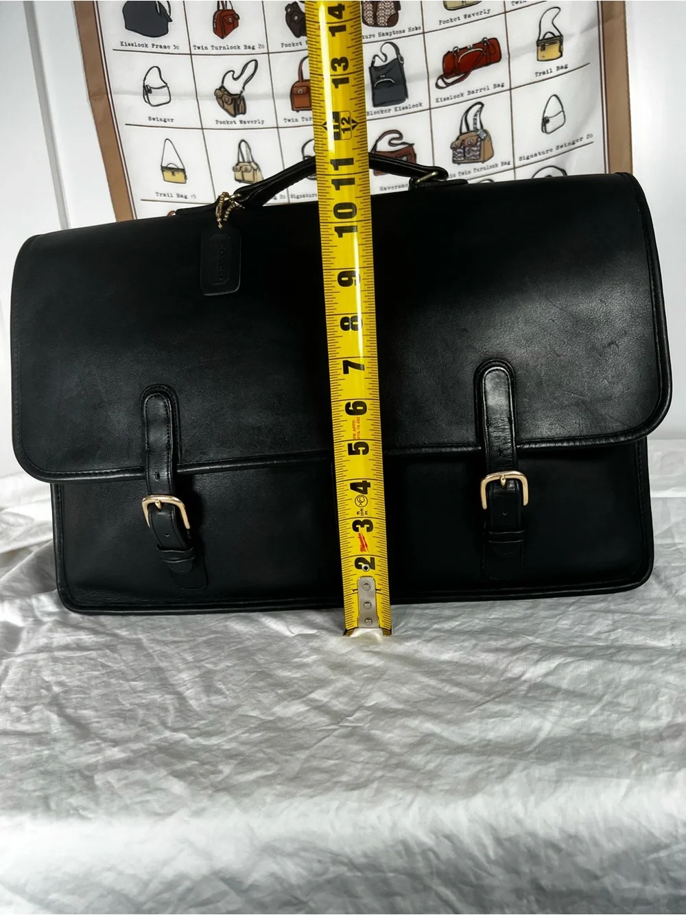 VTG Coach Black Leather Lexington Briefcase 8006 Made in USA with Paperwork